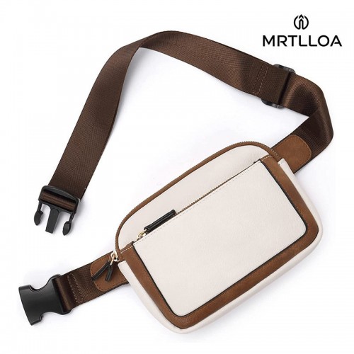 Lumbar Packs for Women, Leather Belt Bag Waterproof Everywhere Crossbody Waist Pack with Adjustable Strap Retro Sling Chest Bag for Work Running Travel Party